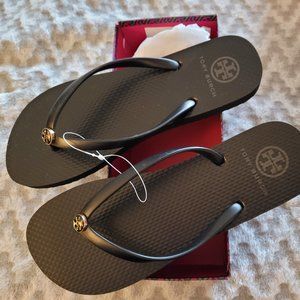 NIB Tory Burch Size 8 Black Thin Flip Flop
